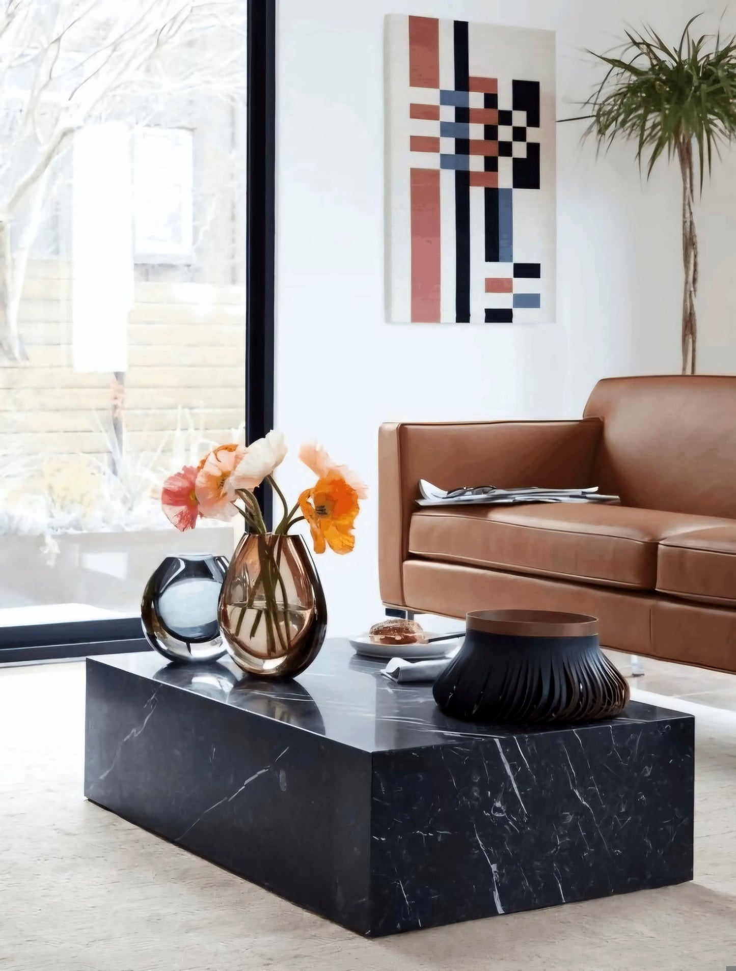 Mesa de Centro Rectangular Mármol Negro 100x70x40cm - Oniko Stone