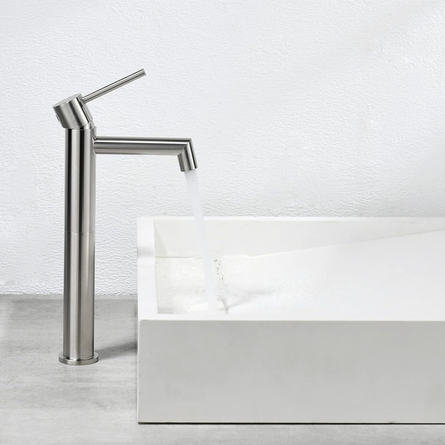 Monomando para Lavabo Plateado Cepillado