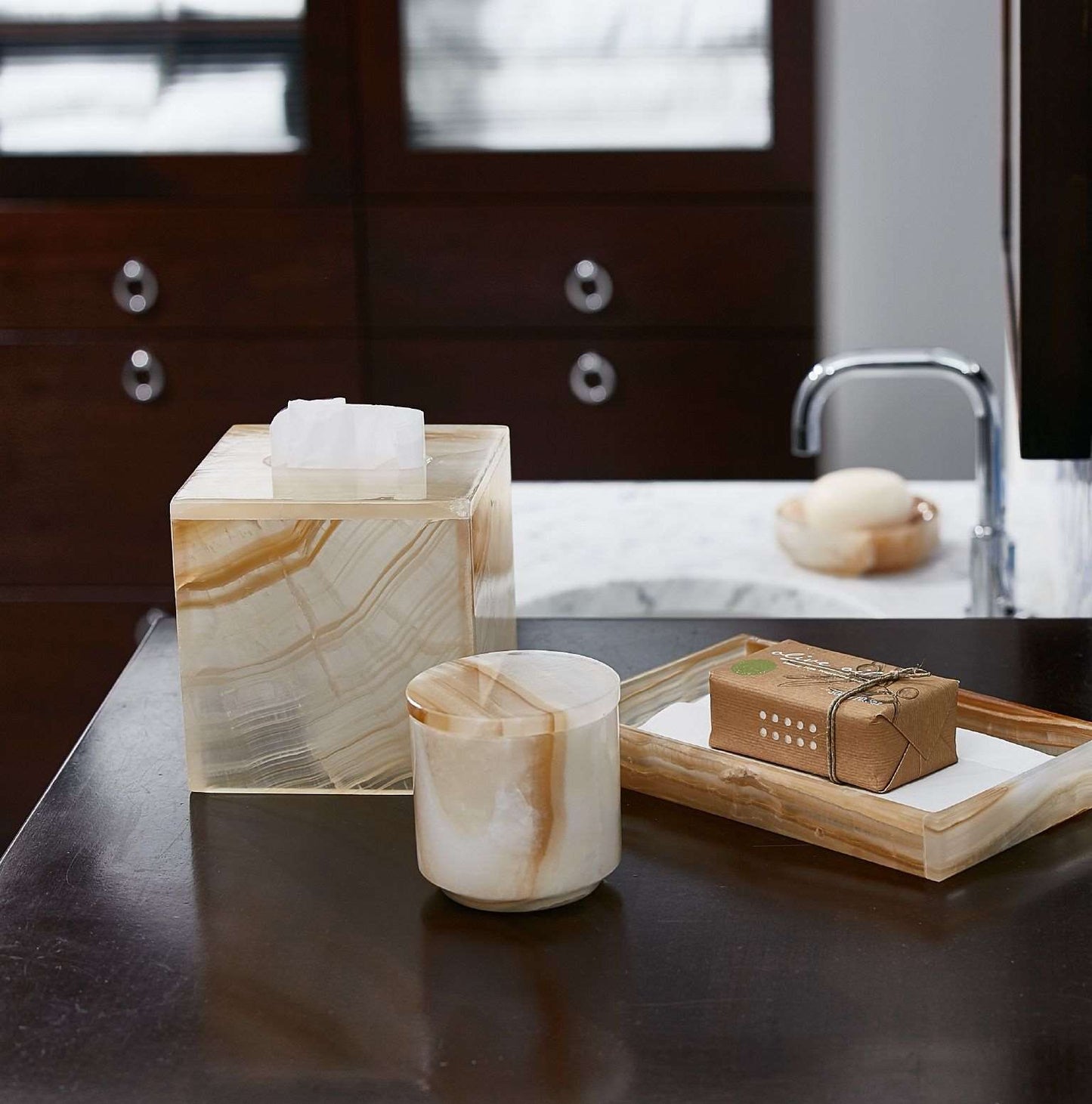 Set de accesorios de baño 7 piezas ónix ámbar