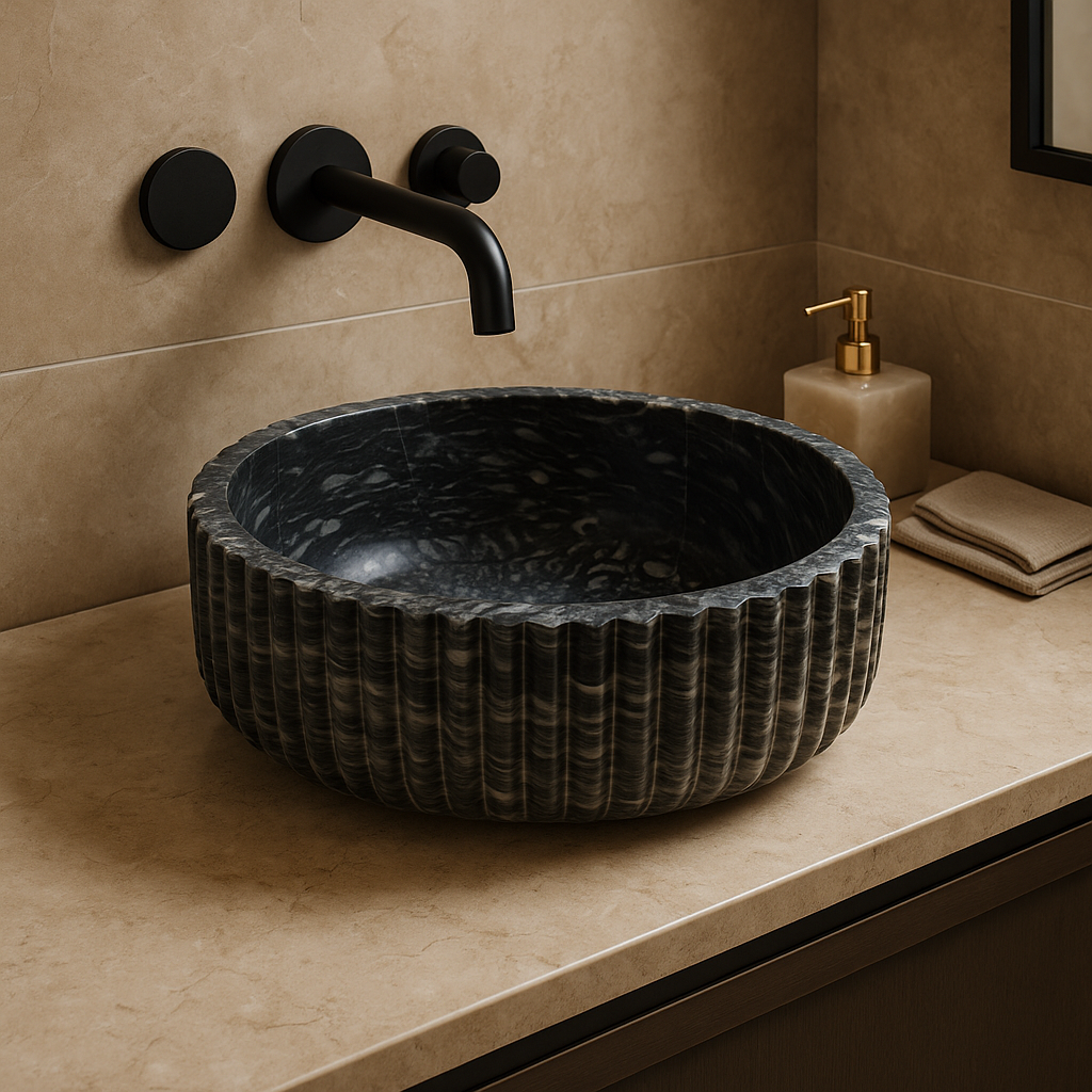 Lavabo de Mármol Estriado 40cm - Oniko Stone