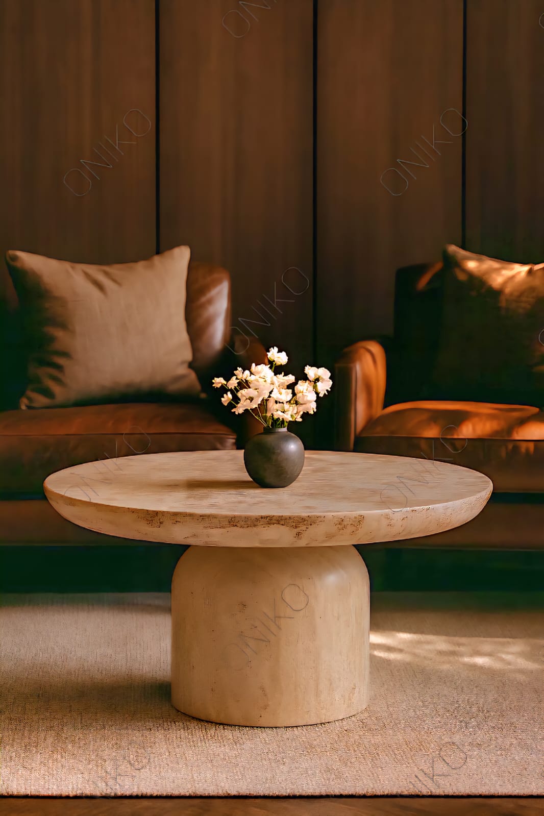 Mesa de Centro Essence Travertino Beige 65x45cm