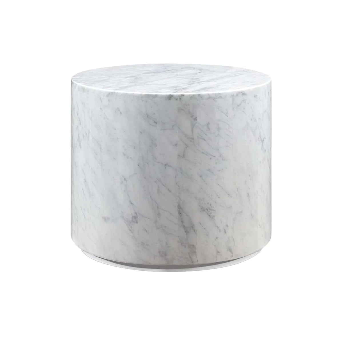Mesa Auxiliar Circular Mármol Blanco - Oniko Stone
