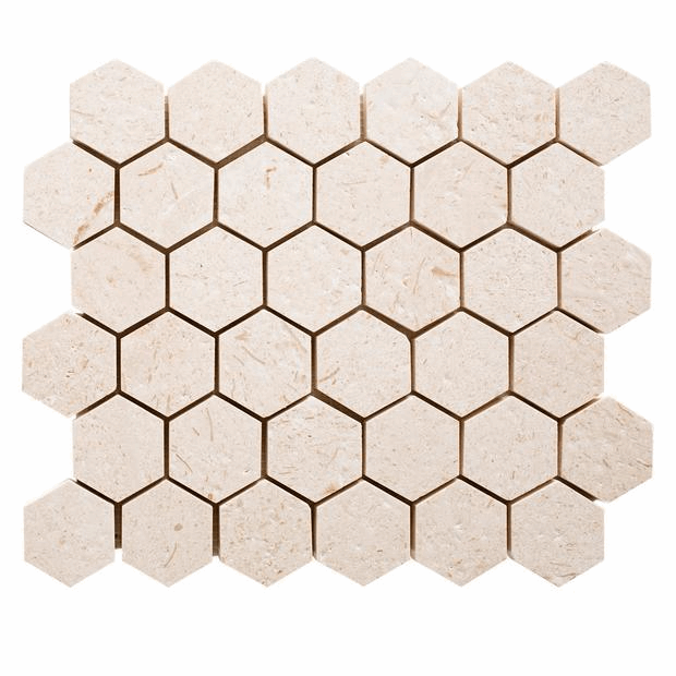 Malla Decorativa Hexagonal Mármol Beige