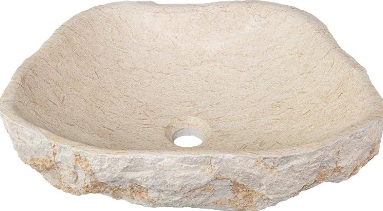 Lavabo Mármol Beige Rústico 45x35cm - Oniko Stone