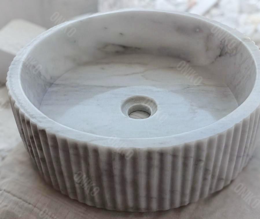 Lavabo de Mármol Estriado 40cm - Oniko Stone