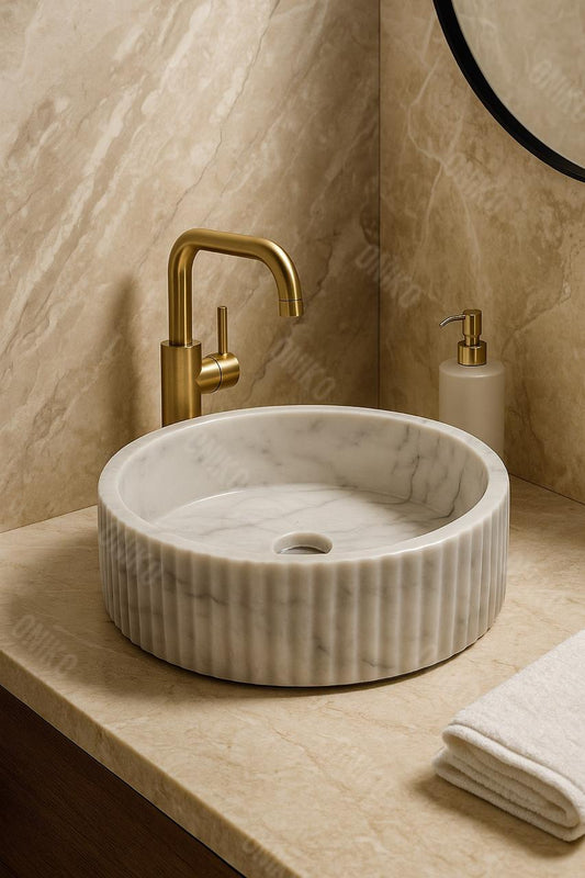 Lavabo de Mármol Estriado 40cm - Oniko Stone