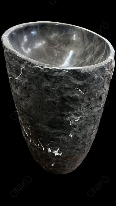 Lavabo Pedestal Mármol Negro 90x50cm - Oniko Stone