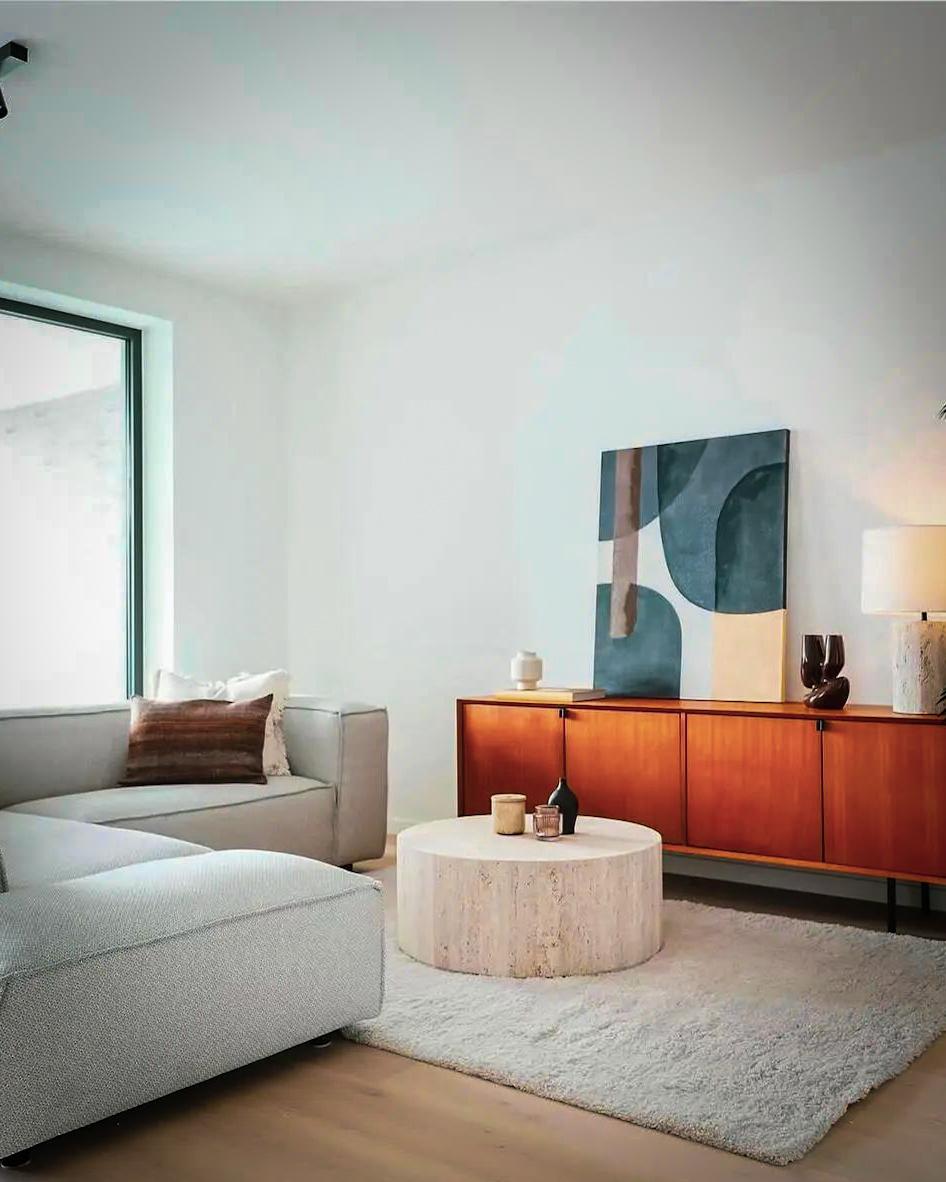 Mesa de Centro Circular Mármol Travertino Beige - Oniko Stone
