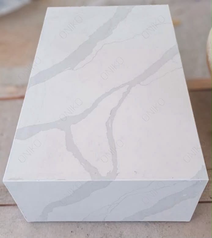 Mesa de Centro Cuarzo Blanco Veta Gris