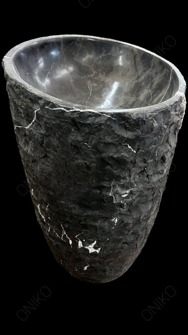 Lavabo Pedestal Modelo Origin Mármol Negro 90x50cm - Oniko Stone