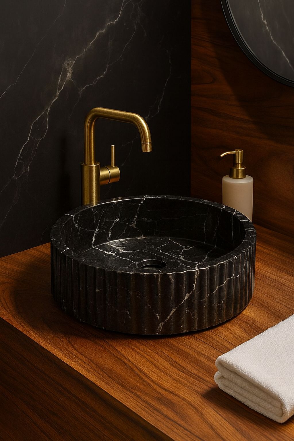 Lavabo de Mármol Estriado 40cm - Oniko Stone