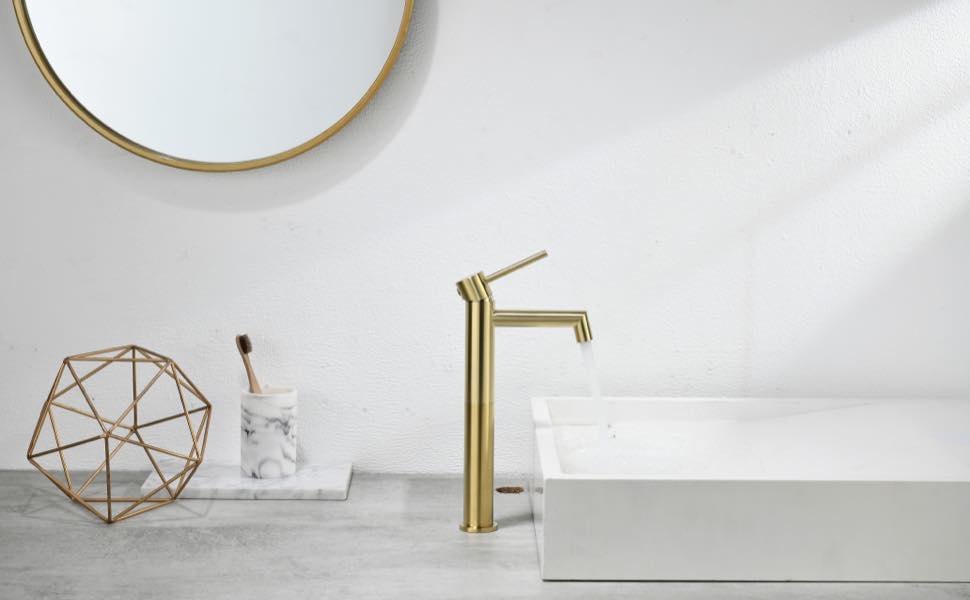 Monomando para Lavabo Oro Cepillado - Oniko Stone