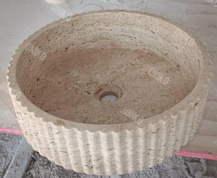 Lavabo de Mármol Estriado 40cm - Oniko Stone