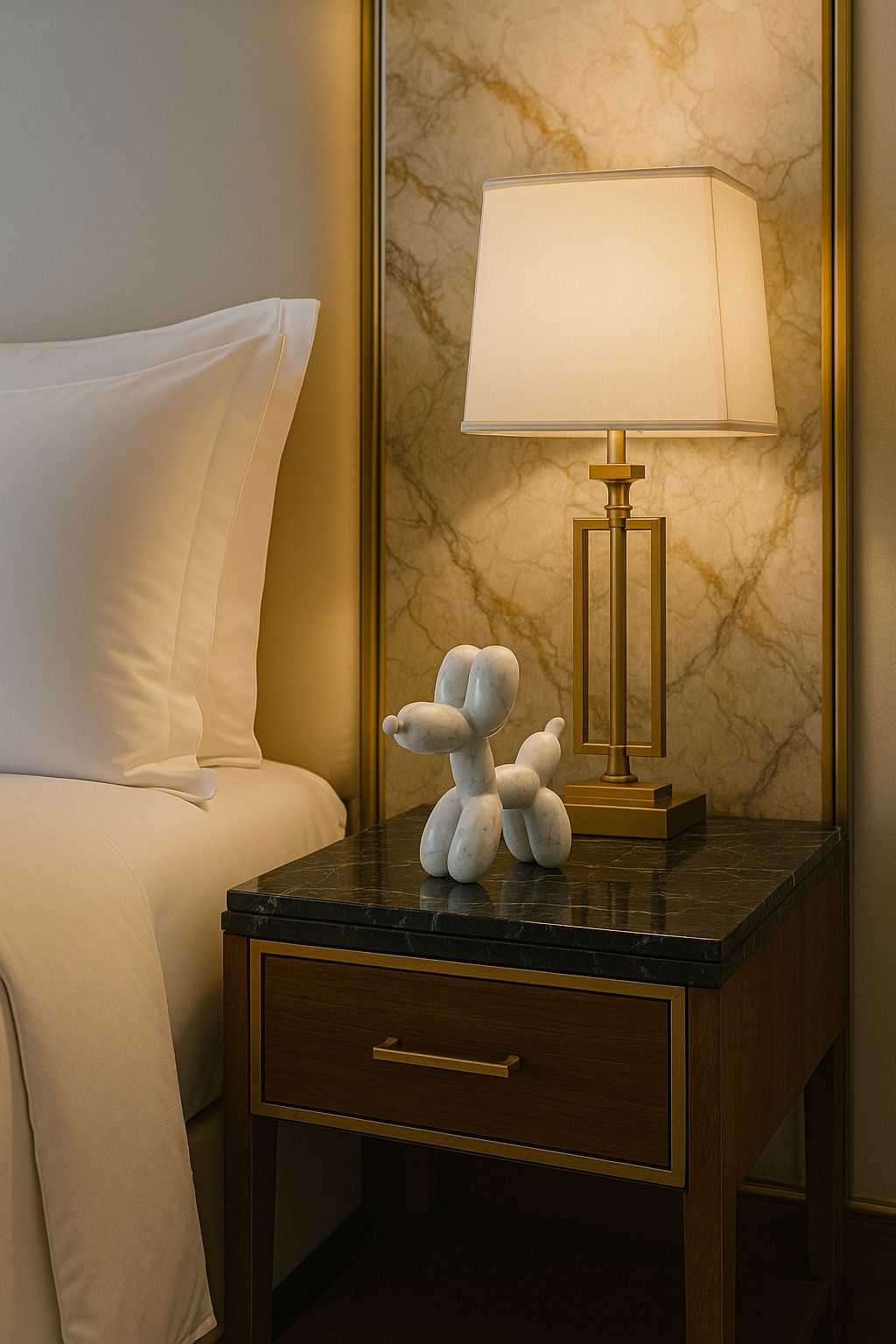 Escultura Decorativa Perro de Globo Mármol - Oniko Stone