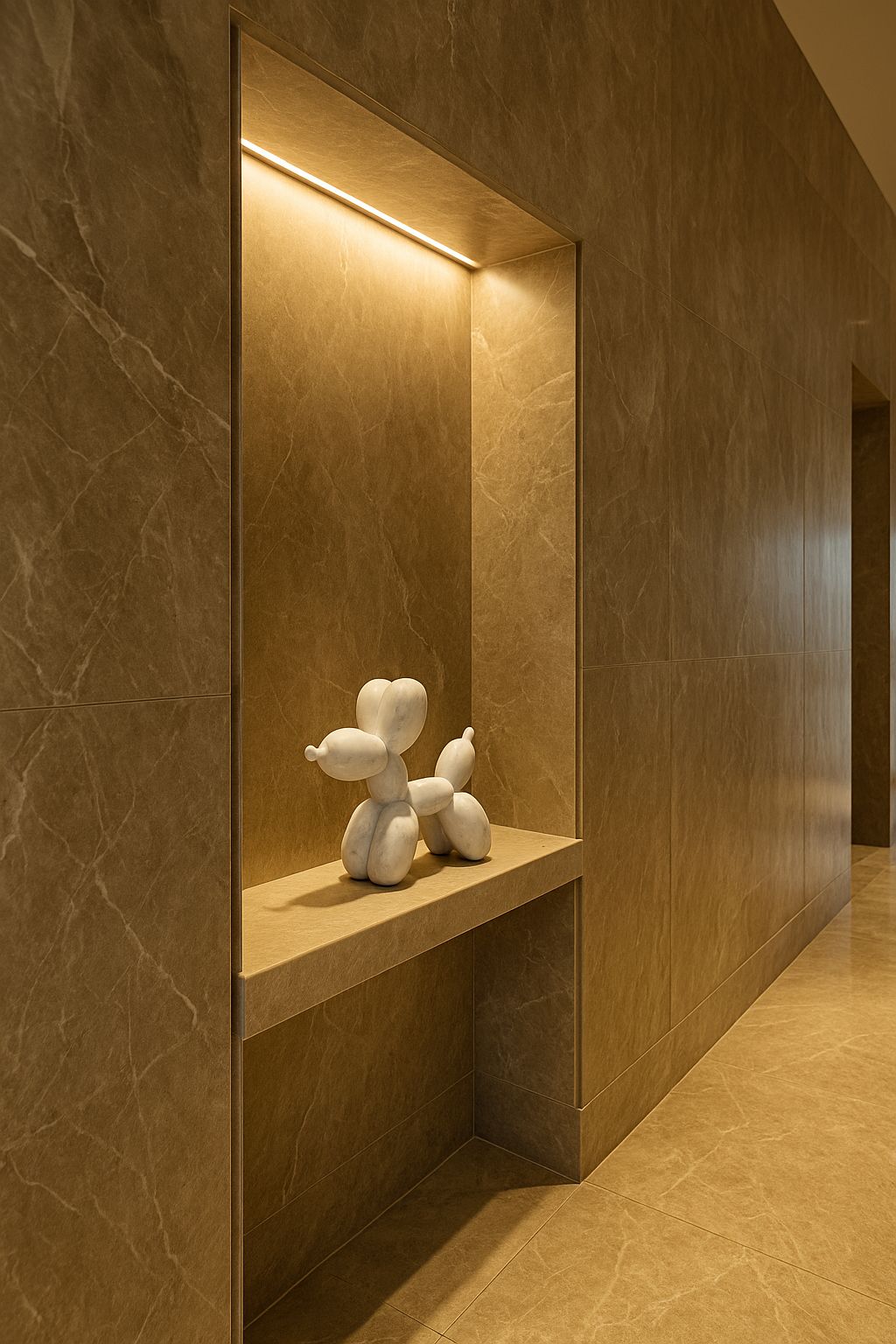 Escultura Decorativa Perro de Globo Mármol - Oniko Stone