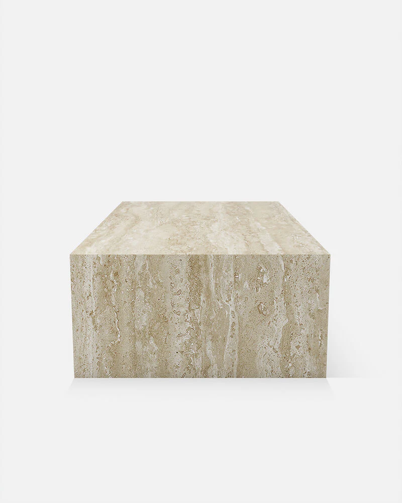 Mesa de Centro Rectangular Travertino Veteado Beige 120x70x40cm - Oniko Stone