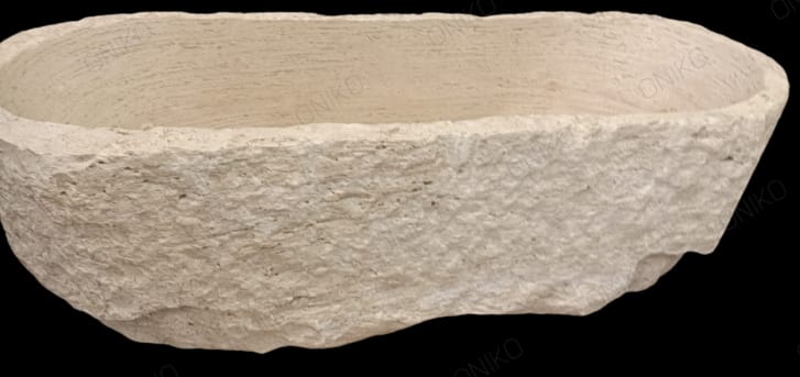 Tina de Baño Mármol Travertino Beige Rustic Chic - Oniko Stone
