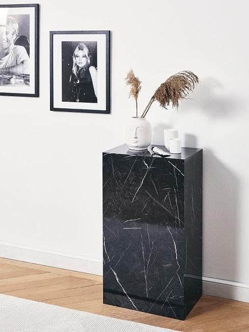 Pedestal Rectángulo Mármol Negro - Oniko Stone
