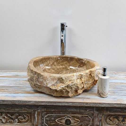 Lavabo Rústico Ónix Chocolate 45x40cm - Oniko Stone