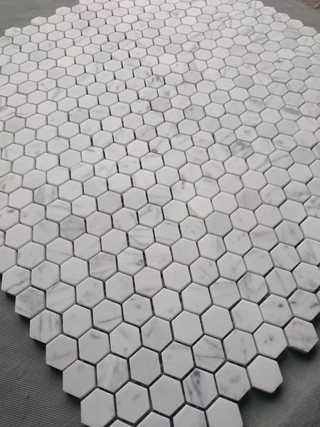 Malla Decorativa Hexagonal Mármol Blanco - Oniko Stone