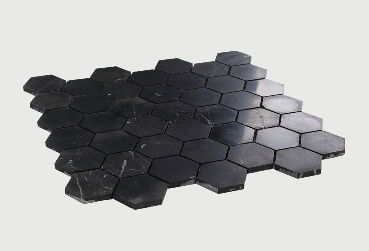 Malla Decorativa Hexagonal Mármol Negro - Oniko Stone