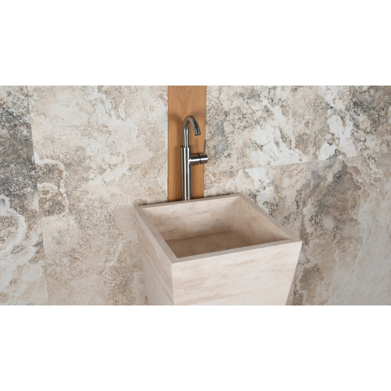 Lavabo Pedestal Columna Travertino 45x85cm - Oniko Stone
