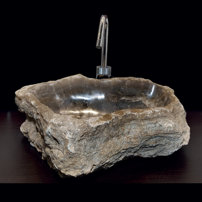 Lavabo Rústico Ónix Chocolate 40cm - Oniko Stone