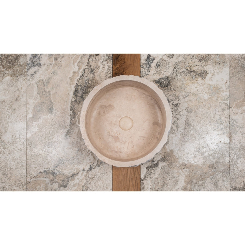 Lavabo Travertino Claro Rústico 40cm - Oniko Stone