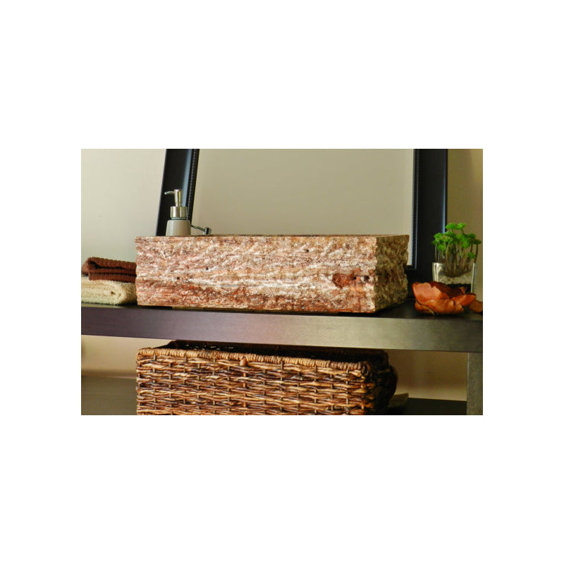 Lavabo Travertino Rojo 35x45cm - Oniko Stone