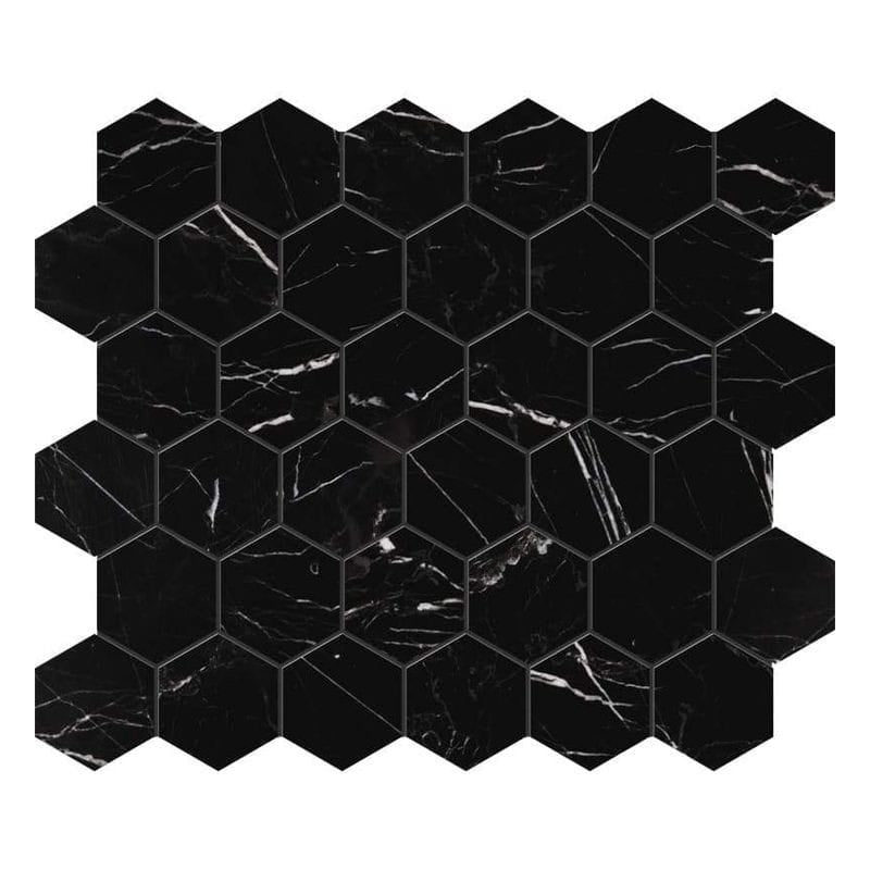 Malla Decorativa Hexagonal Mármol Negro - Oniko Stone