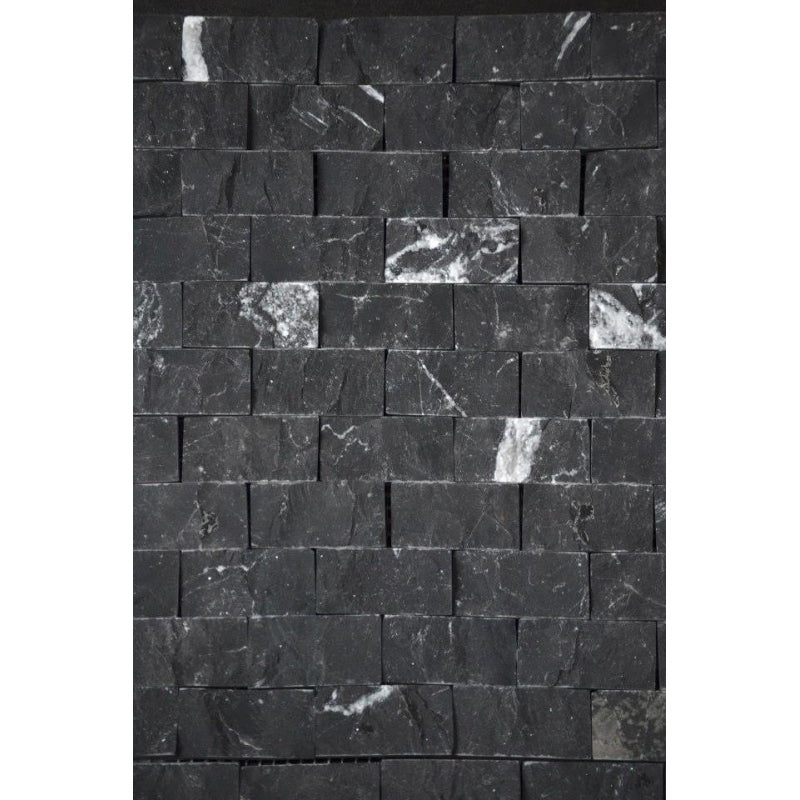 Malla Decorativa Mármol Negro Splitface - Oniko Stone
