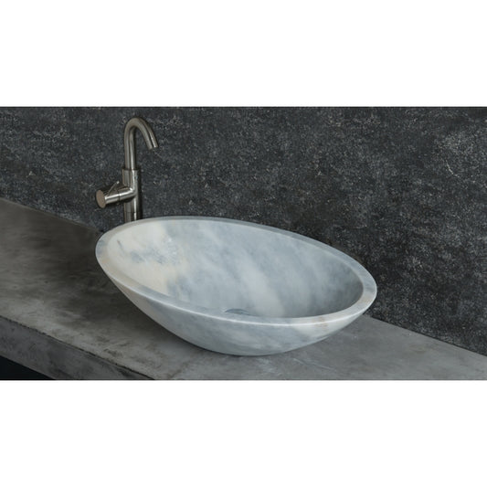 Lavabo Mármol Blanco Veta Gris 60x40cm. - Oniko Stone