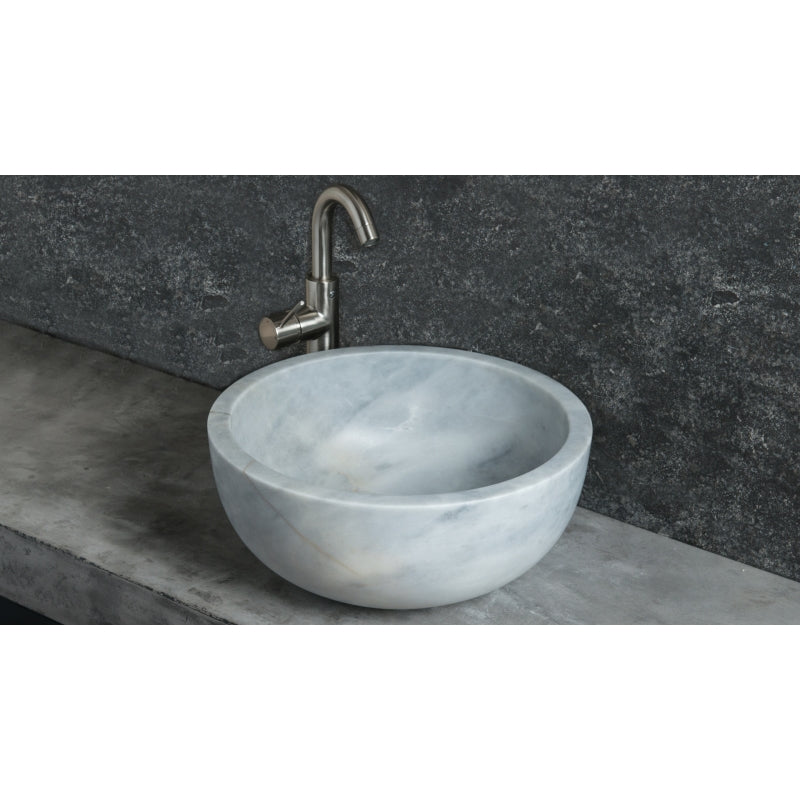 Ovalin Mármol Blanco Veta Gris 40cm - Oniko Stone