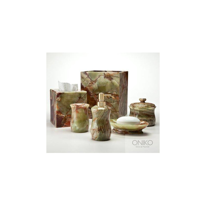 Set de accesorios de baño 6 piezas ónix verde talan - Oniko Stone
