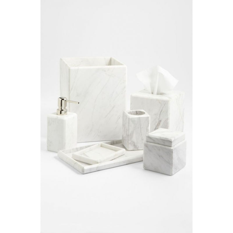 Set de accesorios de baño 7 piezas mármol blanco - Oniko Stone