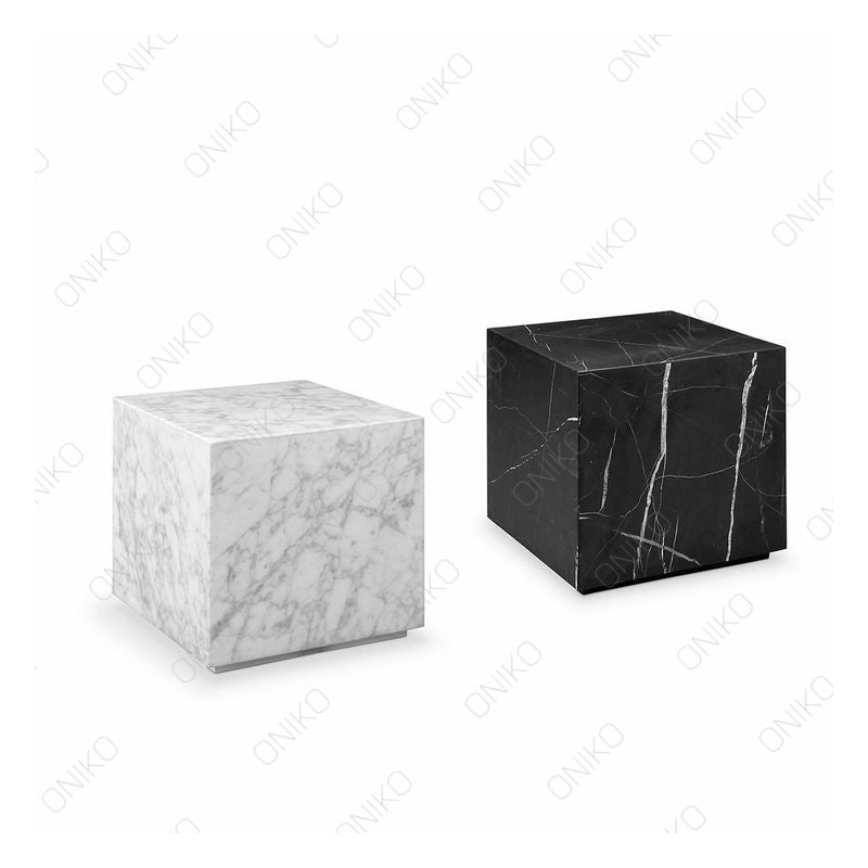 Set de Mesas de Centro Mármol Blanco & Negro 2 Piezas - Oniko Stone