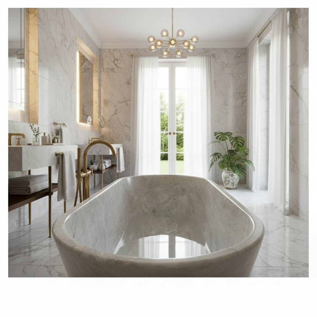 Tina de Baño Mármol Blanco - Oniko Stone