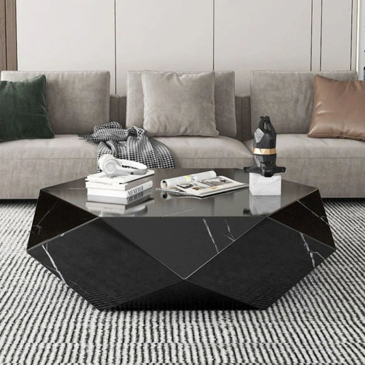Mesa de Centro Mármol Negro Diamante 120x120x35cm - Oniko Stone