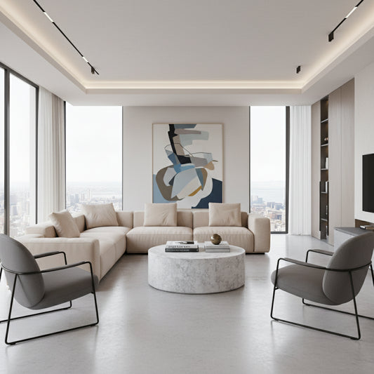 Mesa de Centro Ovalada Mármol Blanco - Oniko Stone