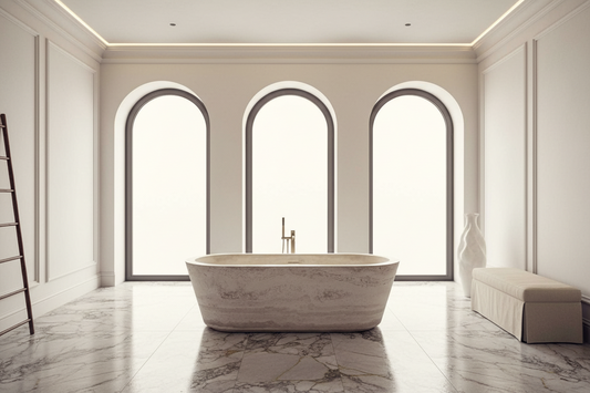 Tina de Baño Travertino Beige Veteado Modelo Toscana