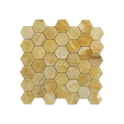 Malla Decorativa Hexagonal Ónix Miel - Oniko Stone