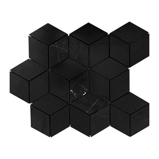 Malla Decorativa Cubo 3D Mármol Negro