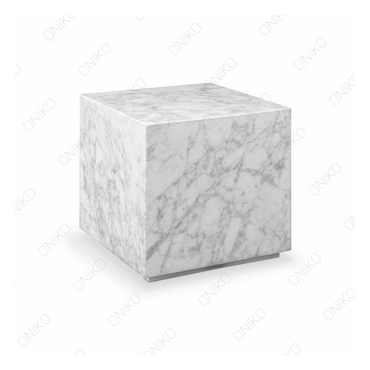 Mesa Cubo Mármol Blanco