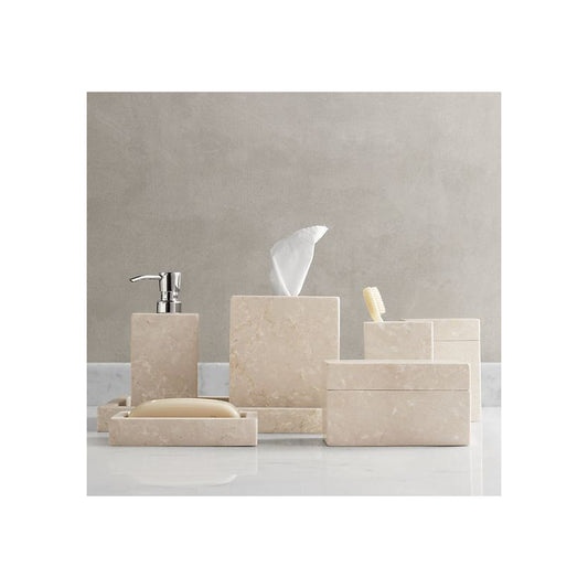 Set de accesorios de baño 7 piezas mármol ivory